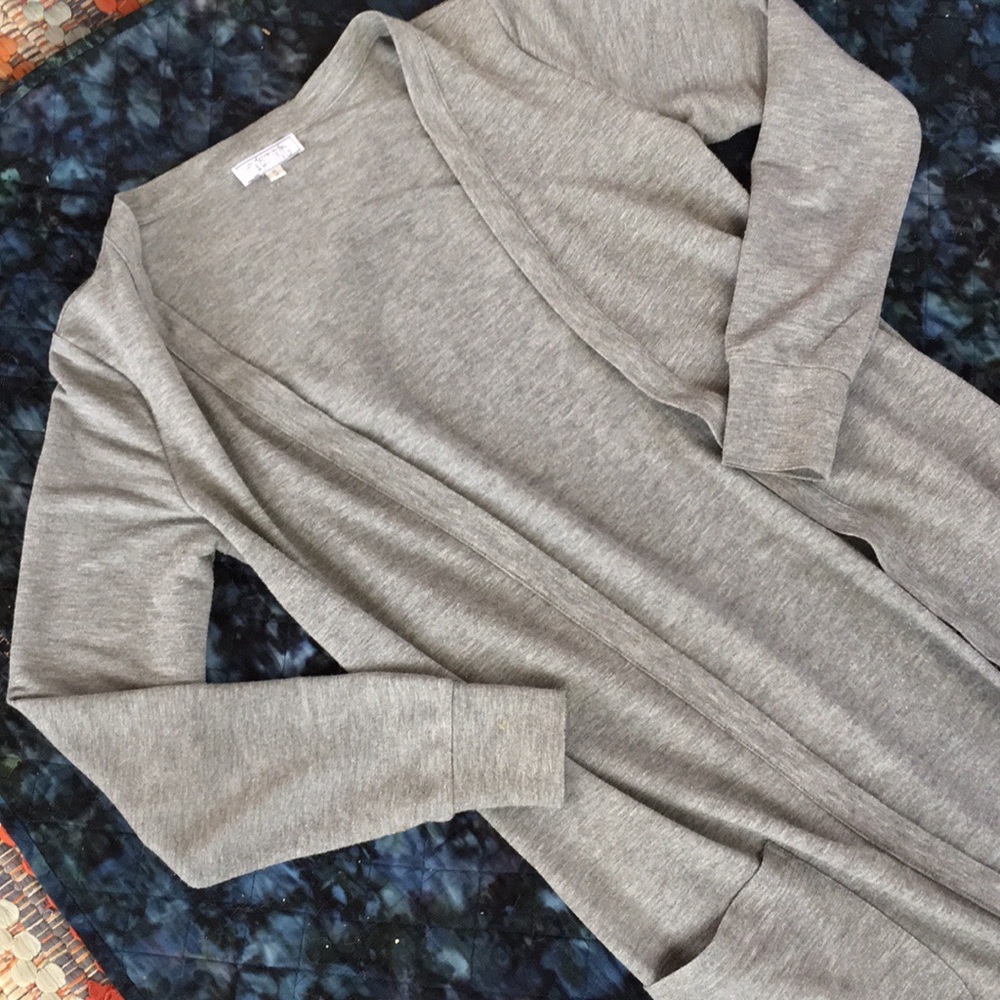 Grey long cardigan sweater